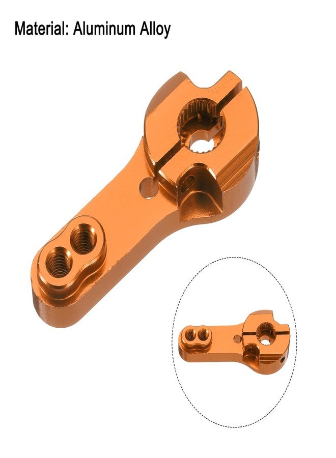 MECCANIXITY 4 Pcs Aluminum Alloy 25T Steering Servo Arm Horn for DIY RC Car/Boat/Airplane Boat Accessories, Orange/Gray - Image 4