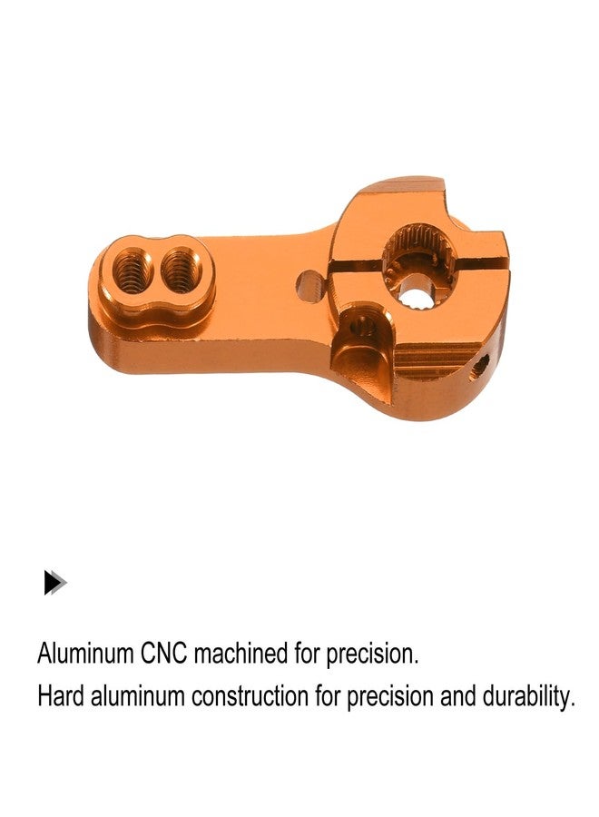 MECCANIXITY 4 Pcs Aluminum Alloy 25T Steering Servo Arm Horn for DIY RC Car/Boat/Airplane Boat Accessories, Orange/Gray - Image 3
