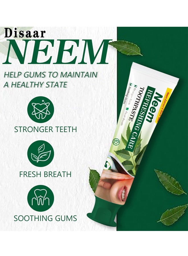 Disaar Natural Neem Refreshing Care Toothpaste, Neem Toothpaste Organic Fluoride-Free With Mint, Herbal Formula For Healthy Teeth And Gums, Non-GMO, Vegan, Gluten Free, 100G - Image 4