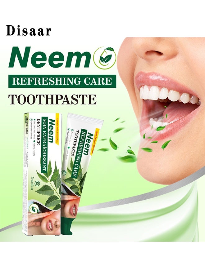 Disaar Natural Neem Refreshing Care Toothpaste, Neem Toothpaste Organic Fluoride-Free With Mint, Herbal Formula For Healthy Teeth And Gums, Non-GMO, Vegan, Gluten Free, 100G - Image 2