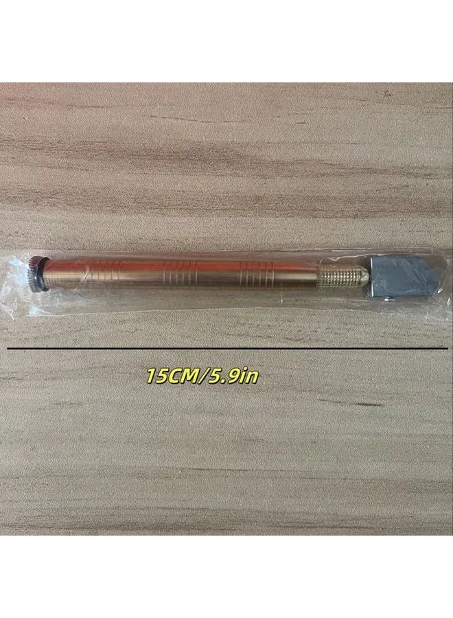 Golden Steel Diamond Glass Cutter Manual Tile And Mirror Cutting Tool 1pc - Image 1