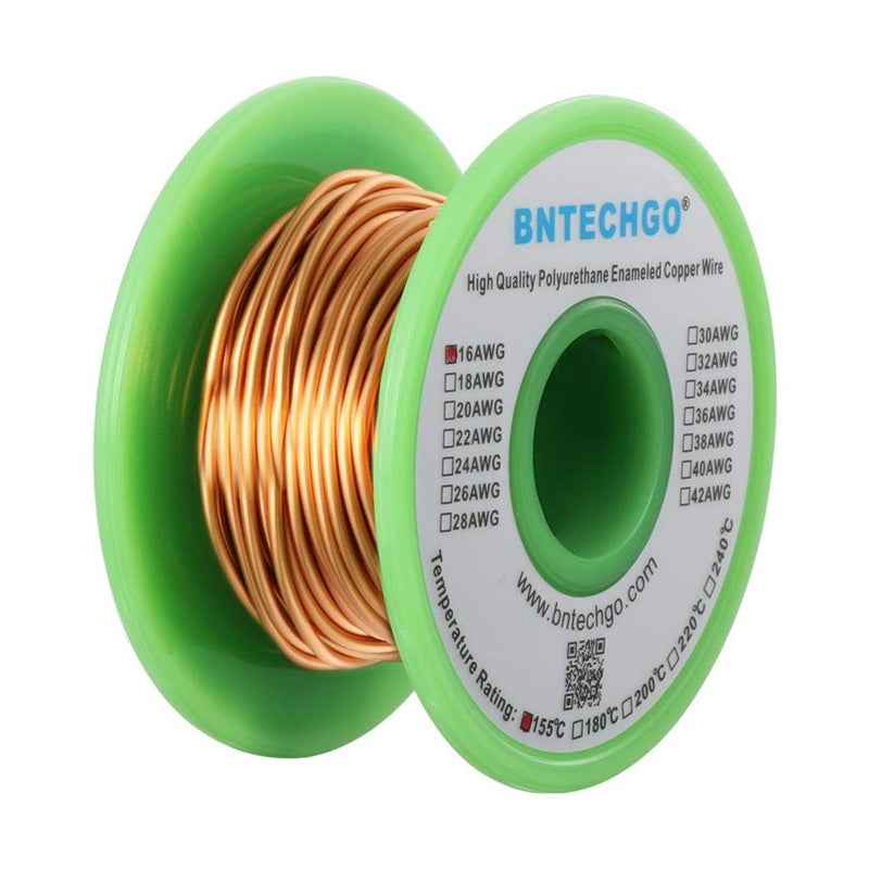 BNTECHGO 16 AWG Magnet Wire - Enameled Copper Wire - Enameled Magnet Winding Wire - 4 oz - 0.0492" Diameter 1 Spool Coil Natural Temperature Rating 155â„ƒ Widely Used for Transformers Inductors - Image 2