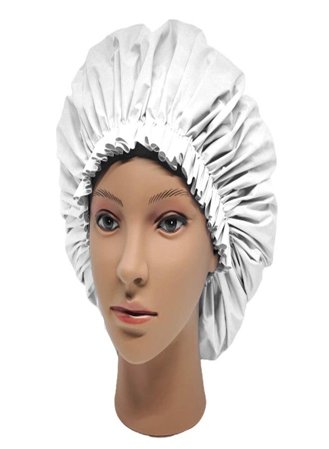 ELEBOX Premium Collection Super Jumbo Shower Cap White - Image 1