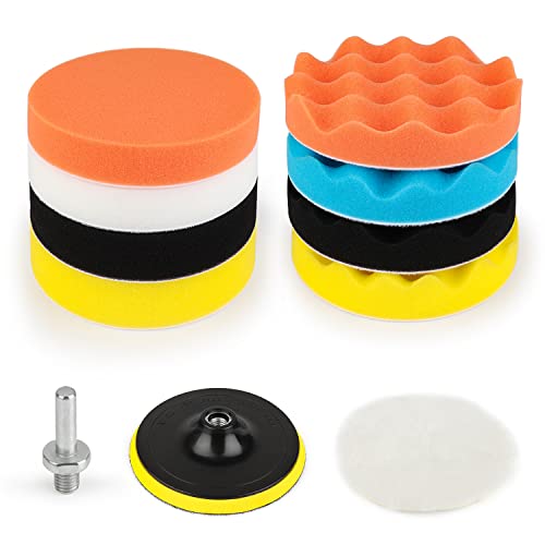 Kshineni 5 Inch125 mm Drill Polishing Pads 11 Pcs Car Polishers and Buffers Compound Buffing Kits Drill Attactment for Auto PolisherSandingWaxing - Image 1