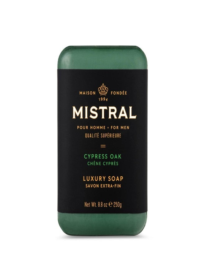 Mistral Cypress Oak Luxury Bar Soap for Men | Men’s Natural Soap Bar | Paraben, Phthalates Free | Moisturizing & Triple-Milled Natural Soap for Men - Made in France | Large, 8.8 oz - Image 1
