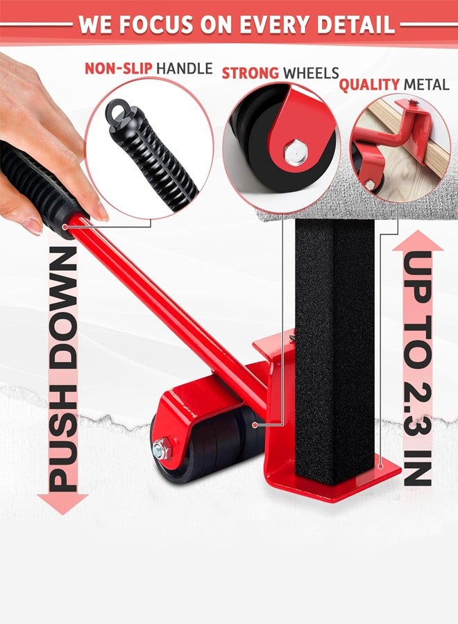 Loquat Furniture Moving Tools, Heavy Duty Object Mover, Furniture Heavy Object Moving, 5 Piece Mover Set, Moving Tools Moving Tools, Hardware Tools, Sliding Roller Moving Tools, Durable Furniture Lifter Sl - Image 3