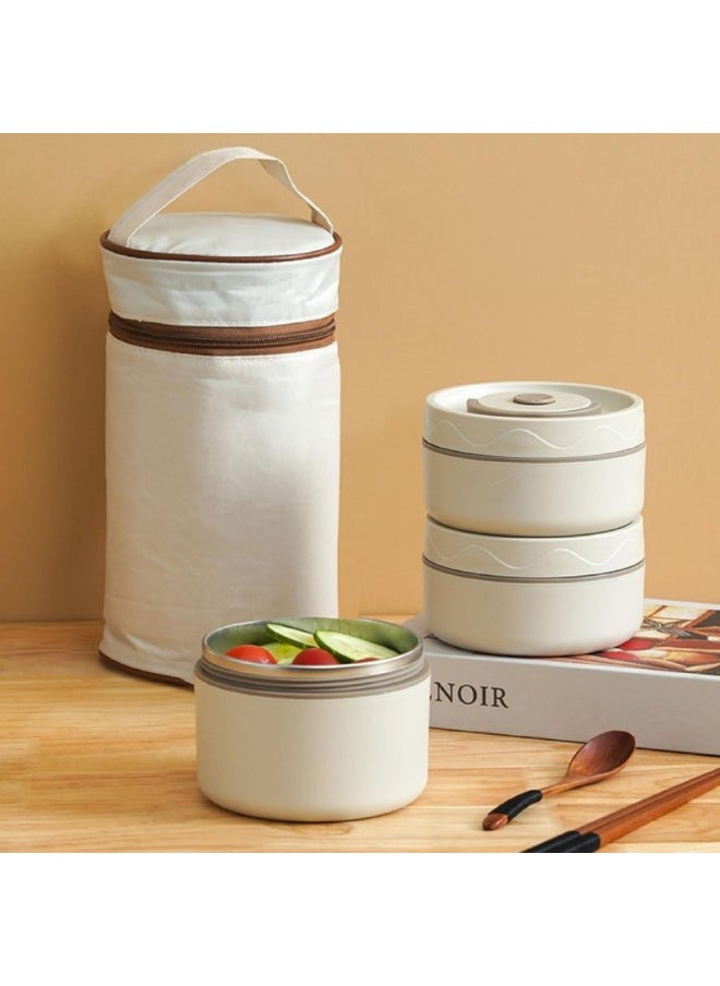 Generic 3 lunchboxes + 2 thermal lunchbags, 420ml capacity, 6.5cm x 11.5cm 1 thermal lunchbag, 550ml capacity, 8.5cm x 11.5cm 1 thermal lunchbag  - Image 1