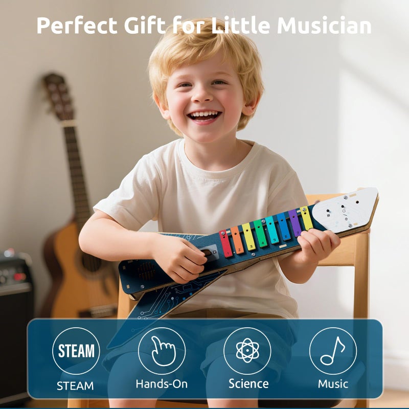 Science Can STEM Science Kit for Kids Age 8-12, DIY Electronics Guitar Building Kit, 3D Wooden Puzzles Musical Instruments, Engineering Kits Birthday Gift for Boys & Girls Ages 8+ - Image 2