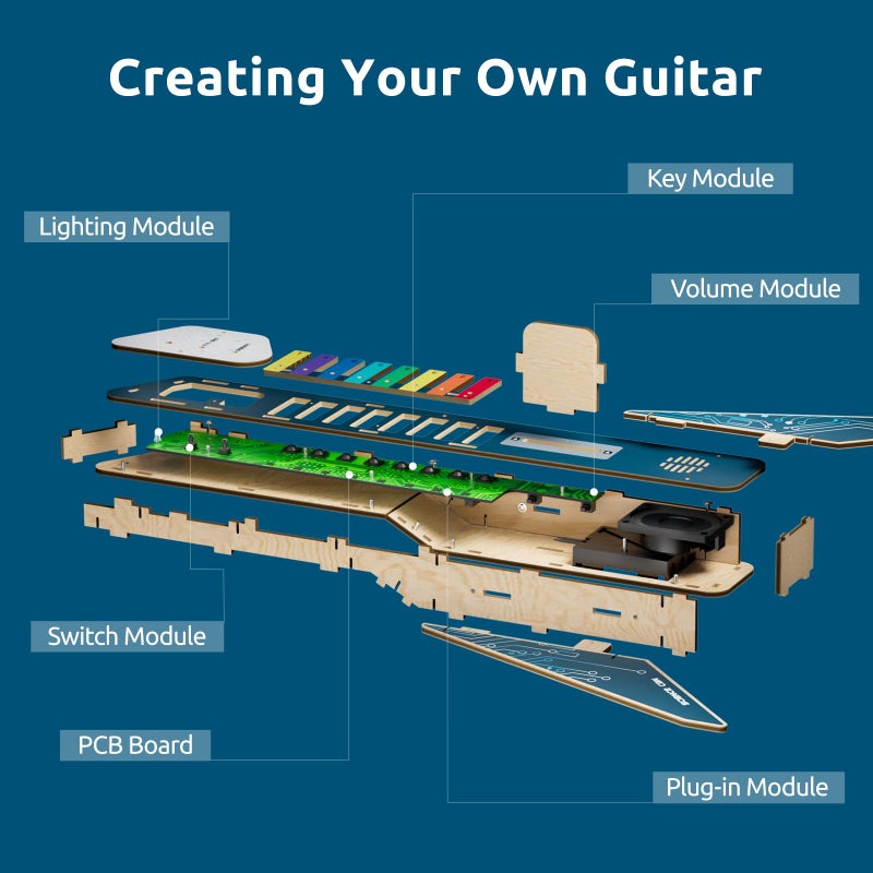 Science Can STEM Science Kit for Kids Age 8-12, DIY Electronics Guitar Building Kit, 3D Wooden Puzzles Musical Instruments, Engineering Kits Birthday Gift for Boys & Girls Ages 8+ - Image 3