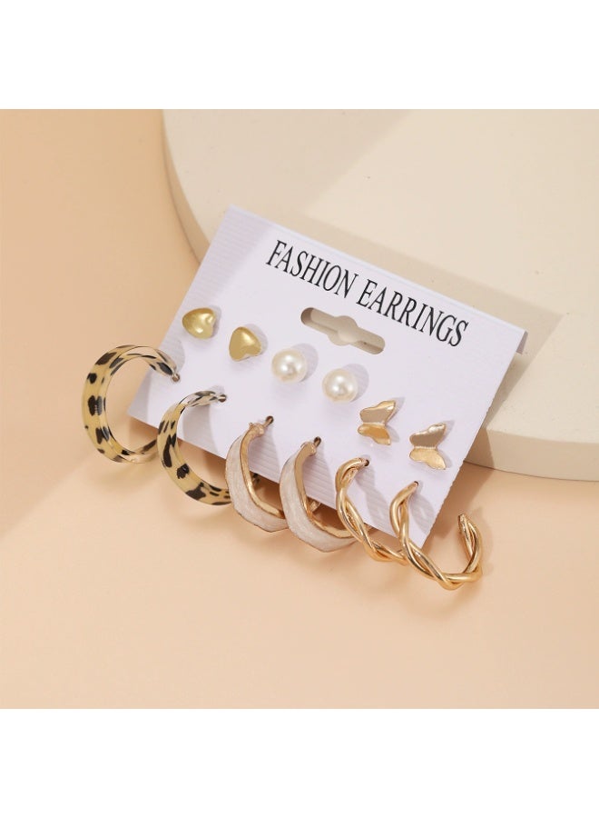 Goolsky 6-Pair C-Shaped Hoop Earring Set – Minimalist Chunky & Classic Hoops for Women, Gold & Silver-Tone - Image 2