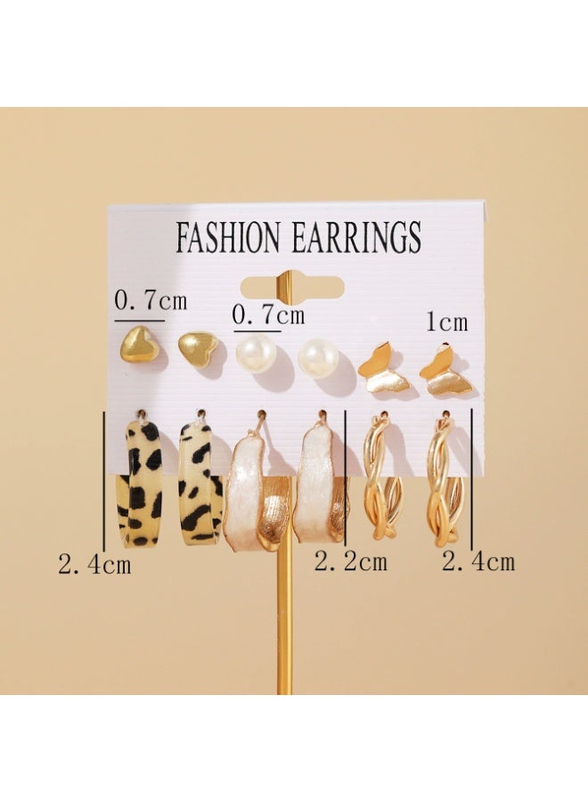 Goolsky 6-Pair C-Shaped Hoop Earring Set – Minimalist Chunky & Classic Hoops for Women, Gold & Silver-Tone - Image 4