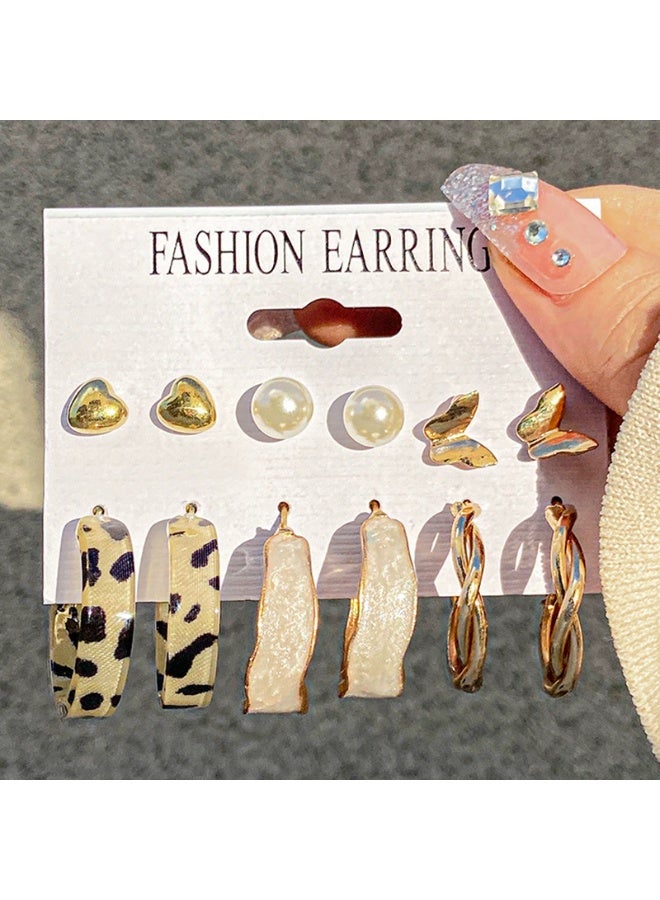 Goolsky 6-Pair C-Shaped Hoop Earring Set – Minimalist Chunky & Classic Hoops for Women, Gold & Silver-Tone - Image 3