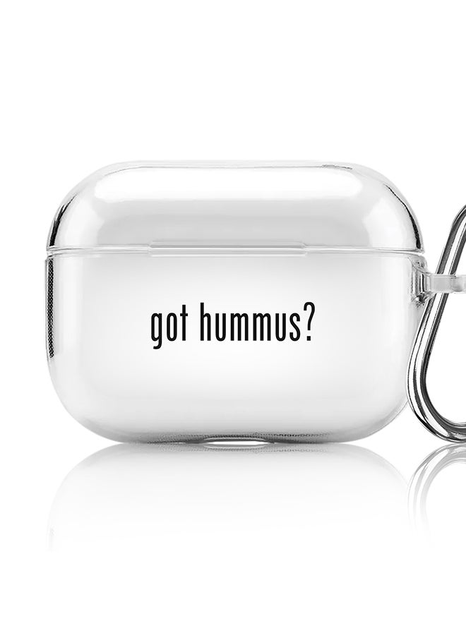 Stylizedd Classic Clear printed Case for Apple AirPods Pro 2nd Generation Thin Transparent Cover [Designed for Apple AirPods Pro 2nd Generation] - Got Hummus?  - Image 1