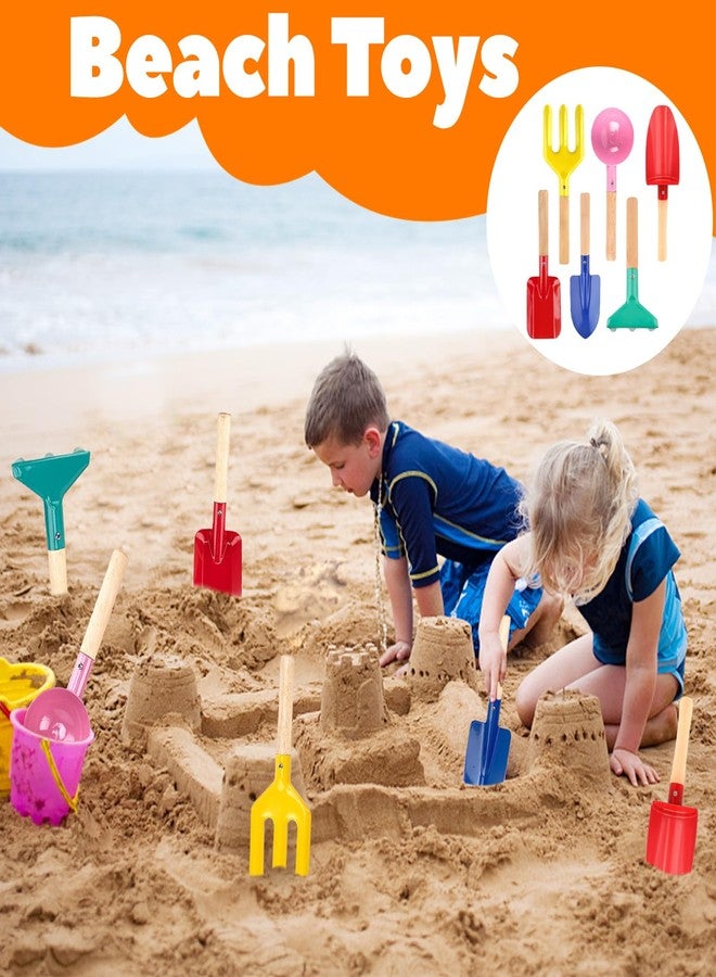 TFPOGOLD 6 PCS Kids Gardening Set, Toddler Gardening Tools Metal Handle, Beach Sand Toys for Ages 3-8, Outside Toys for Sandbox Digging & Snow Sensory Playset with Spoon Fork Rake Shovel - Image 5