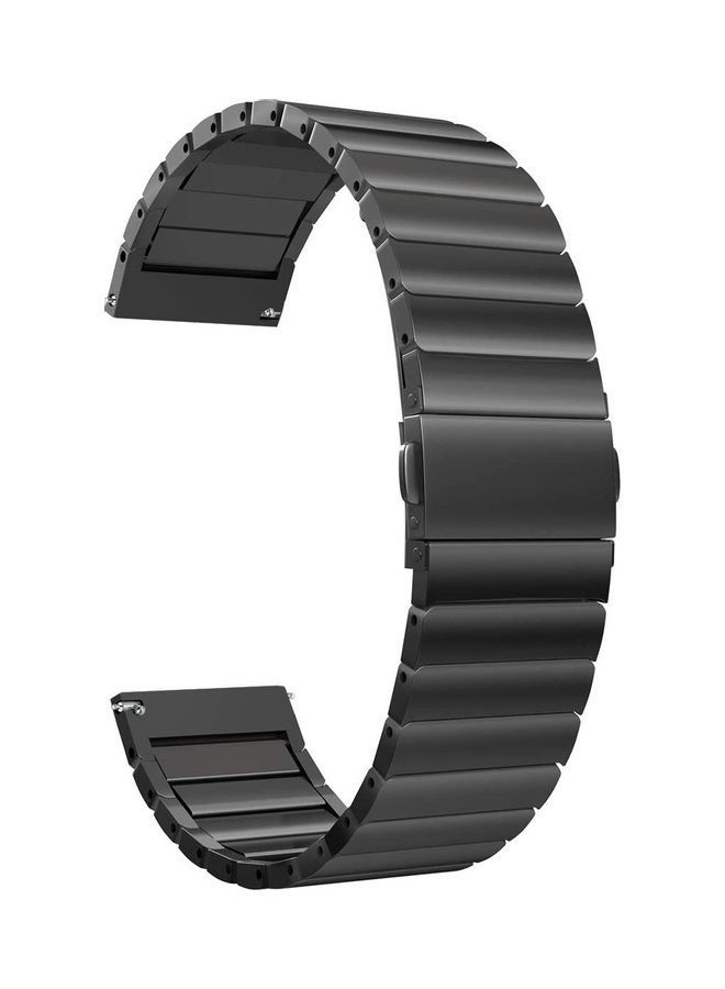 NIBEMINENT Classic Stainless Steel Smartwatch Strap Band For Samsung Galaxy Watch 46mm/Huawei GT2/Gear S3 Frontier/Classic/Honor Magic 2/Fossil 22mm Black - Image 3