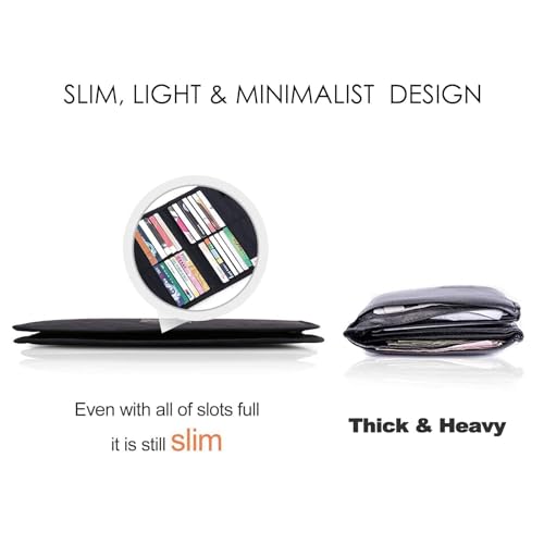 iN. Slim credit card holder wallet, Gift card display case, Minimalist light thin card storage case rfid blocking for men & women, with 28 slots in black - Image 3