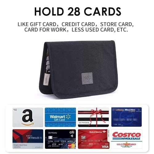 iN. Slim credit card holder wallet, Gift card display case, Minimalist light thin card storage case rfid blocking for men & women, with 28 slots in black - Image 2