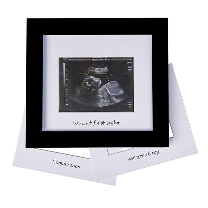 BABY SONOGRAM PHOTO FRAME 1ST ULTRASOUND PICTURE FRAME IDEA GIFT FOR EXPECTING PARENTSBABY SHOWER GENDER REVEAL PARTYBABY NURSERY DECOR SILVER TEXT BLACK