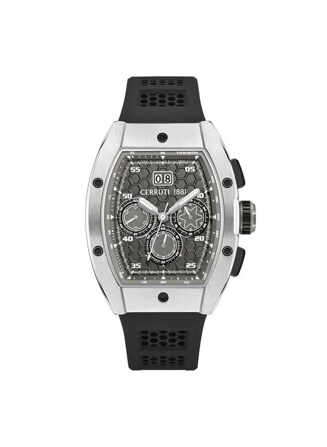 CERRUTI 1881 Cerruti 1881 Ovaro Analog Grey Watch For Men Sapphire Coated Curve Glass And Silicone Strap 51mm Water Resistant 5 ATM - CIWGO0042402