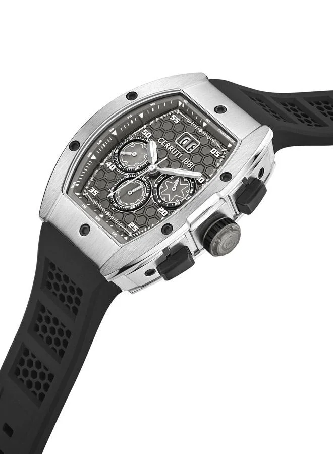 CERRUTI 1881 Cerruti 1881 Ovaro Analog Grey Watch For Men Sapphire Coated Curve Glass And Silicone Strap 51mm Water Resistant 5 ATM - CIWGO0042402
