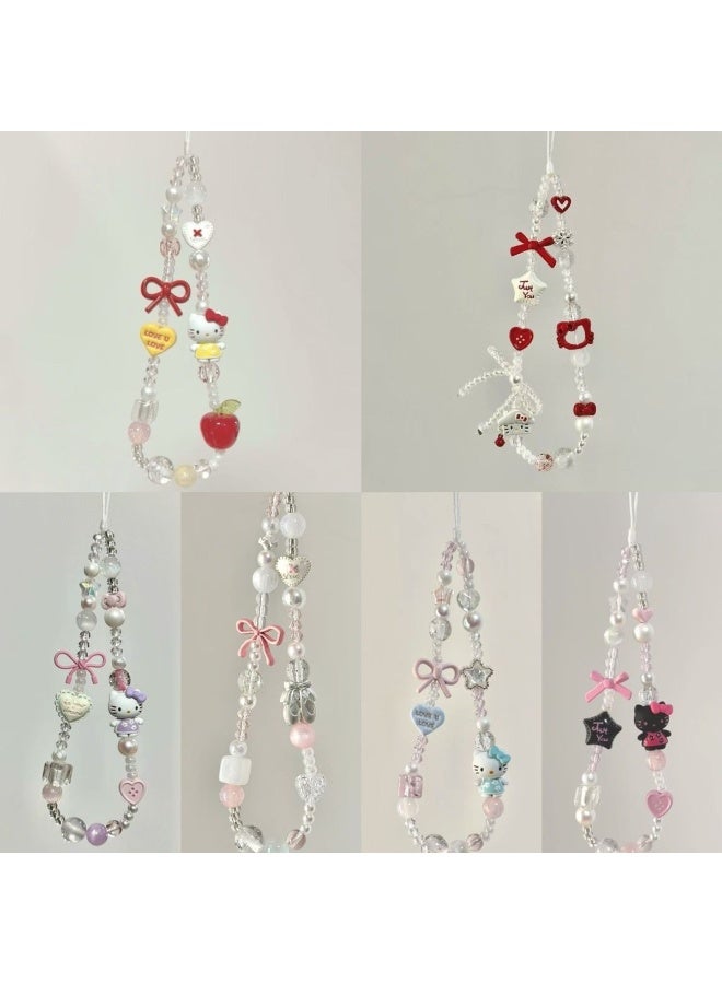 NIBEMINENT Phone Charm/ Chain Strap for Women Girls, Kitty Cell Phone Case Lanyard Wrist Strap - Image 2