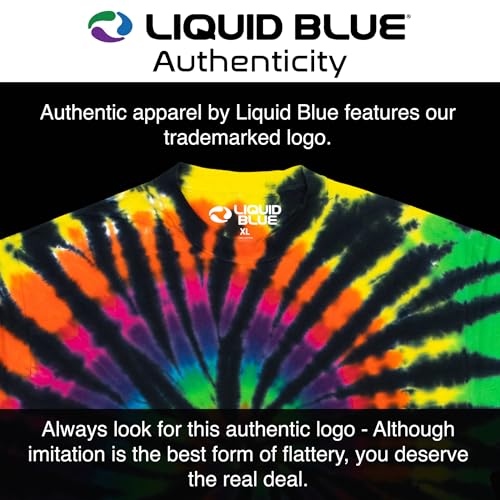 Liquid Blue Blank Tie Dye T-Shirt – Rainbow Spiral Streak, M - Image 4
