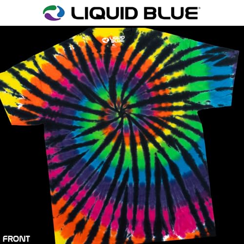 Liquid Blue Blank Tie Dye T-Shirt – Rainbow Spiral Streak, M - Image 2