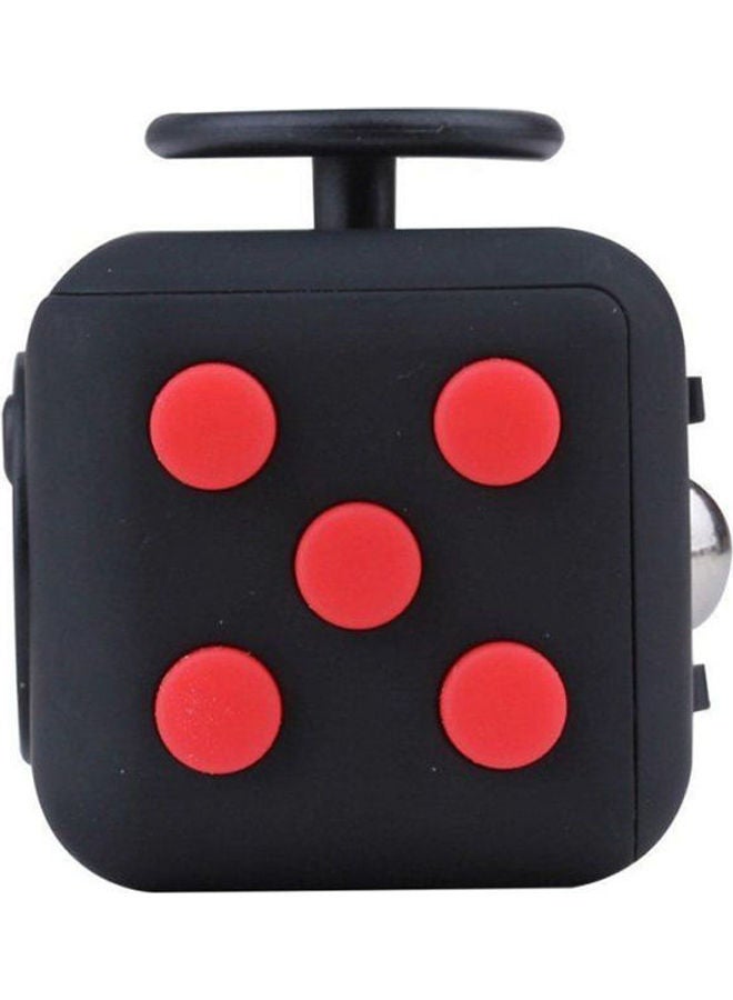 6 Sides Relieve Stress Fidget Cube Anti-Anxiety Finger Toy For Children And Adults Black And Red