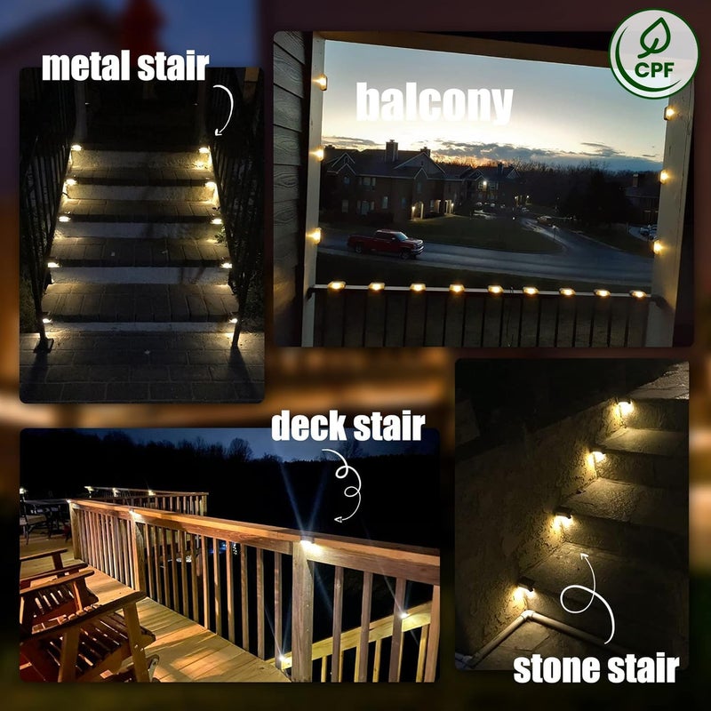 SOLPEX Solar Deck Lights Outdoor 16 Pack, Solar Step Lights Waterproof Led Solar Lights for Outdoor Stairs, Step, Fence, Yard, Patio, and Pathway - Image 5