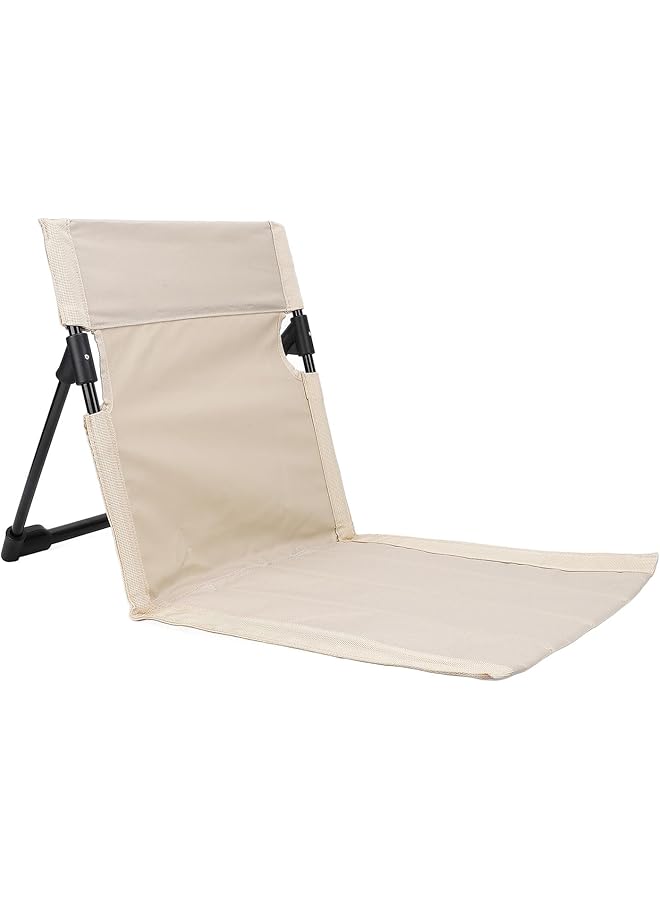 PROMASS Lightweight Compact Adjustable Beach Floor Chair, Portable Foldable Breathable Camping Chair With Back Support, Outdoor Fishing Chair (Khaki) - Image 1