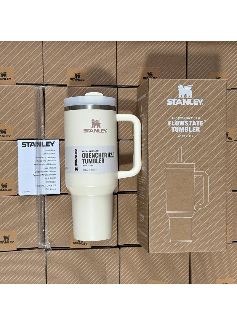 Stanley - Stanley Quencher H2.0 FlowState Stainless Steel Vacuum Insulated Tumbler with Lid and Straw, Paired with Non-Slip Silicone Cover, Great for Water, Iced Tea or Coffee, Smoothie and More, 40 OZ - Image 1