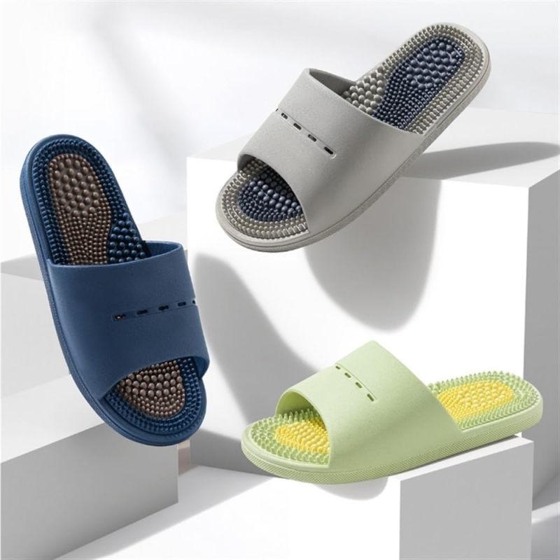 Reflexology Massage Slippers: Pink Open-Toe Design - Acupressure Foot Sandals for Home Foot Pain Relief - Image 2