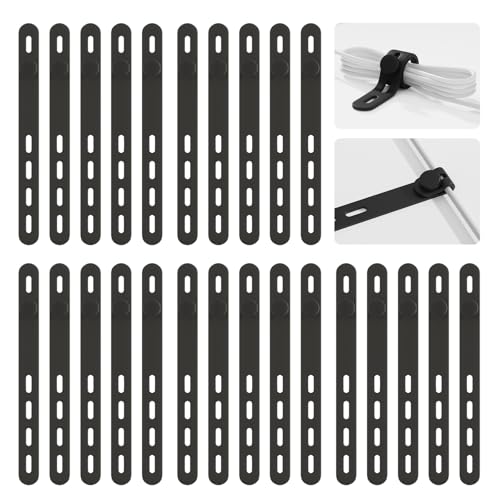 TIKIWIK 25Pack Silicone Cable Ties,Reusable Cord Organizer for Bundling Electrical Cords,Adjustable Data Cable Organizer Ties,High Elasticity Cable Straps for Home/Office/School/Travel(Black) - Image 1
