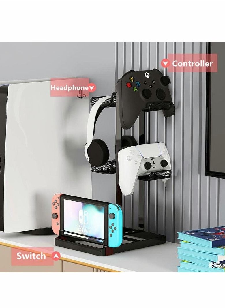 Excefore - Controller Holder,Game Controller Headphone Hooks,Headset & Controller Organizer for Nintendo Switch Controller & Headset Stand,Gaming Accessories Display Rack - Image 1