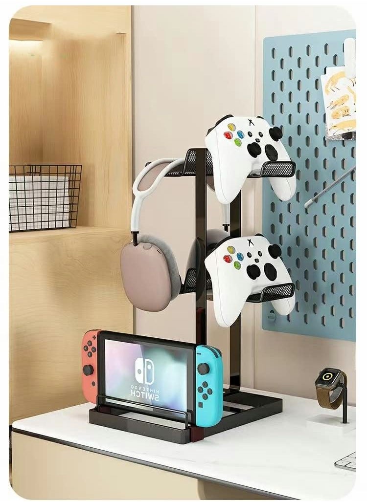 Excefore - Controller Holder,Game Controller Headphone Hooks,Headset & Controller Organizer for Nintendo Switch Controller & Headset Stand,Gaming Accessories Display Rack - Image 1