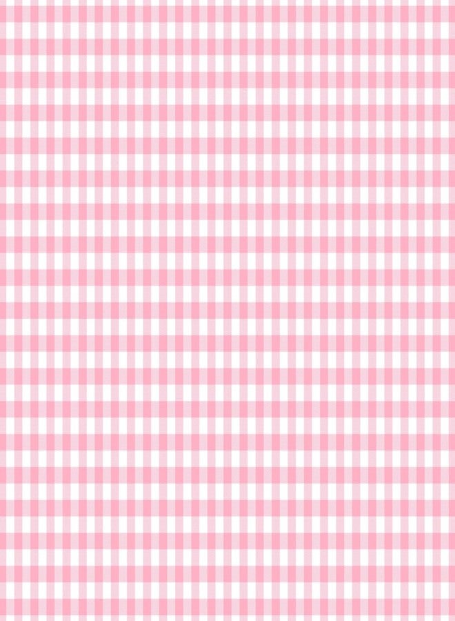Loccor 7x5ft Fabric Pink and White Checkered Backdrop Classical Pink Gingham Background Plaid Picnic Tablecloth Decor Outdoor Picnic Birthday Party Supplies Photo Props - Image 1