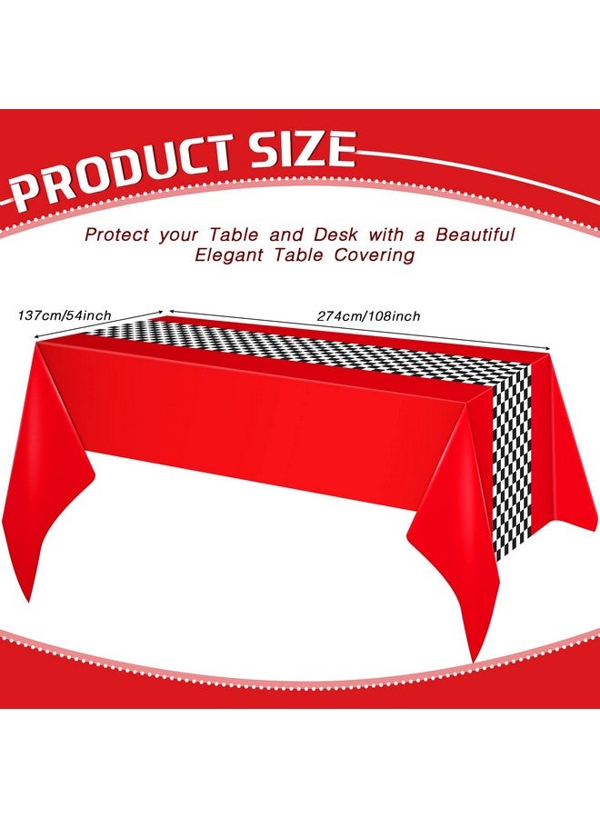 Irenare لوازم حفلة عيد ميلاد سيارة إيرينار، زينة حفلة سباق، غطاء طاولة طريق، عداء طاولة مضمار السباق، أغطية طاولات لموضوع عيد ميلاد الأولاد، 54 × 108 بوصة (أحمر، 2 ورقة) - Image 2