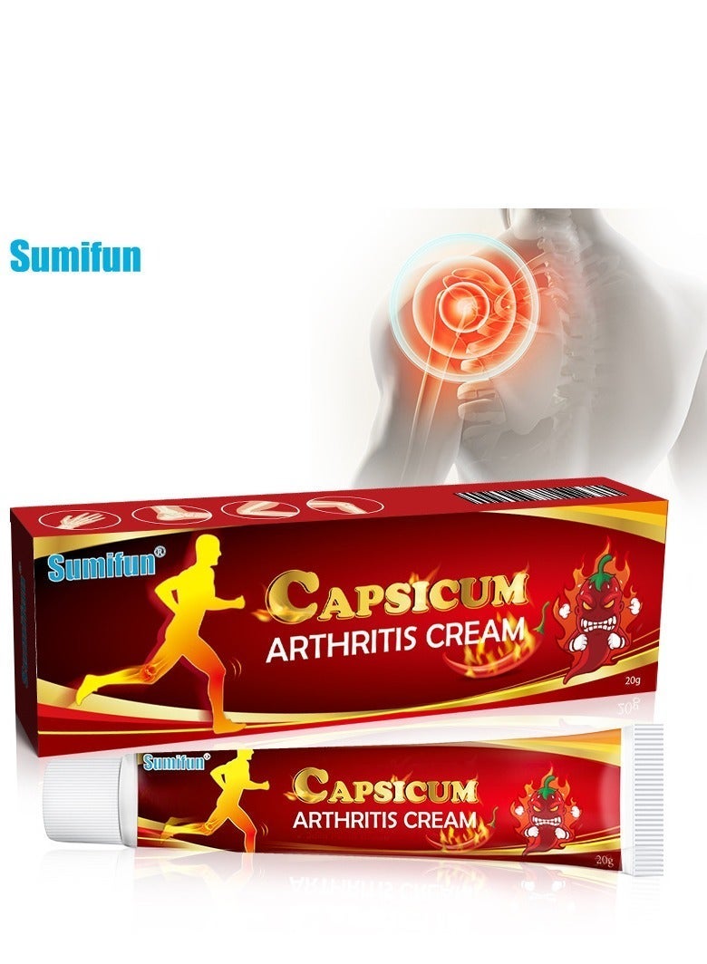 Sumifun كريم الفلفل الحار لالتهاب المفاصل، كريم لتسكين الآلام للأشخاص غير الأصحاء الذين يعانون من آلام في الرقبة والكتف والخصر والساق والمفاصل 20 مل - Image 1