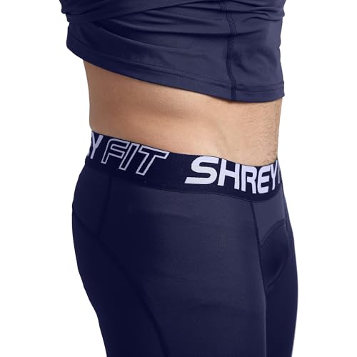 SHREY Intense Compression Short Tights for Mens (L, Navy) - Image 2