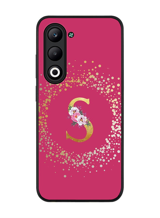 Stylizedd For Oppo A5 5G / A5 4G Case,Slim fit Camera Protection, Shockproof Thin Phone cover  - Custom Monogram Floral - S ( Deep Pink )