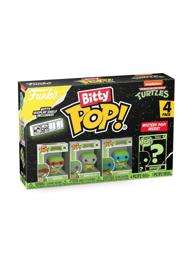 Funko Bitty POP! Teenage Mutant Ninja Turtles (TMNT) - Shredder, 4-Pack - 8-Bit Raphael, 8-Bit Donatello, 8-Bit Leonardo and A Surprise Mystery Mini Figure - 0.9 Inch (2.2 Cm) Collectable - Gift Idea - Image 2