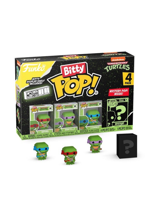 Funko Bitty POP! Teenage Mutant Ninja Turtles (TMNT) - Shredder, 4-Pack - 8-Bit Raphael, 8-Bit Donatello, 8-Bit Leonardo and A Surprise Mystery Mini Figure - 0.9 Inch (2.2 Cm) Collectable - Gift Idea - Image 1