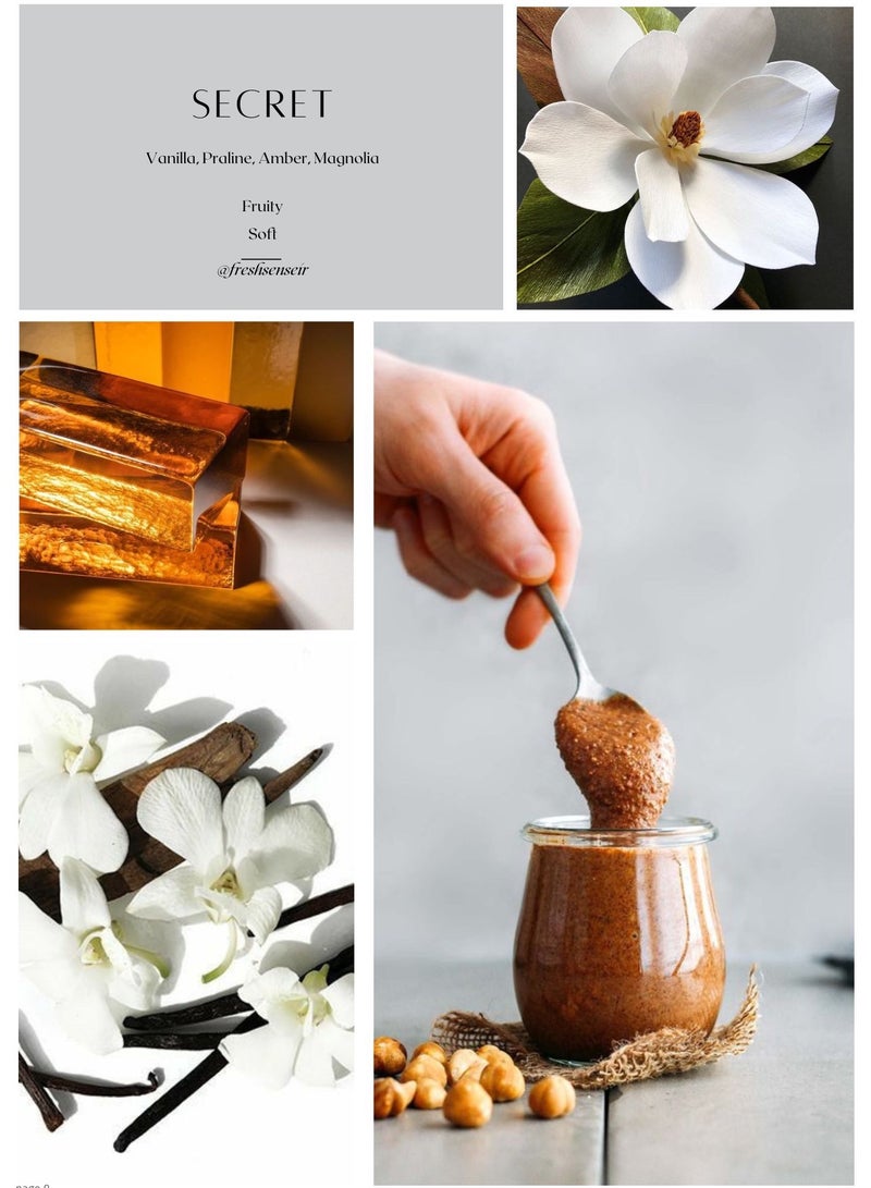 Fresh Sense Secret Diffuser Aroma Oil – Vanilla, Praline, Amber & Magnolia Aromatherapy Blend for Oil Diffusers and Scent Machines – Made in UK – Soft Intensity Fruity Scent - Image 1