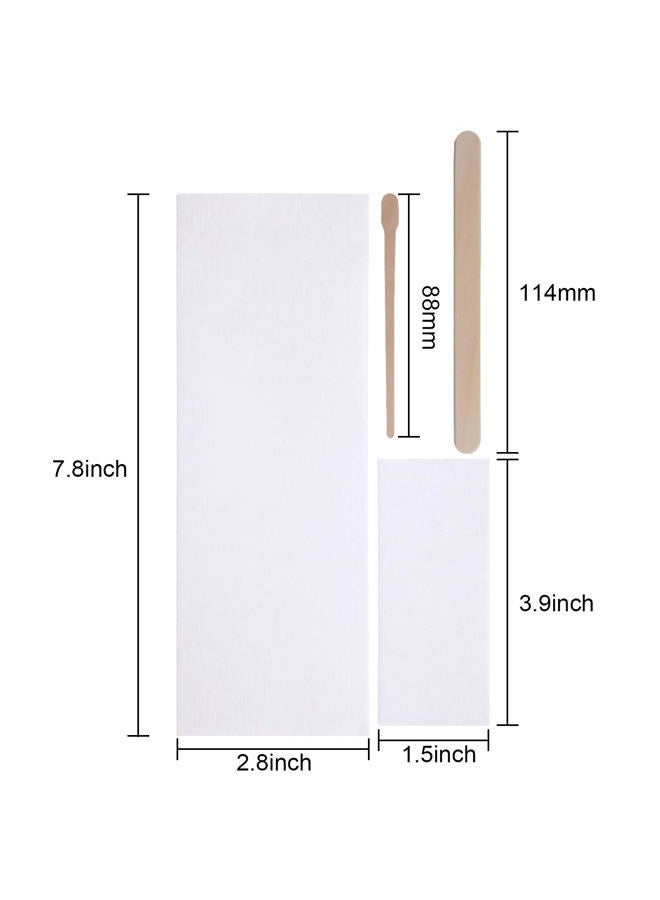 Yaomiao Wax Strips Kit, 250 Pieces Includes Waxing Strips and Smooth Wax Applicator Sticks for Women Men Body Skin Hair Removal (White) - Image 2