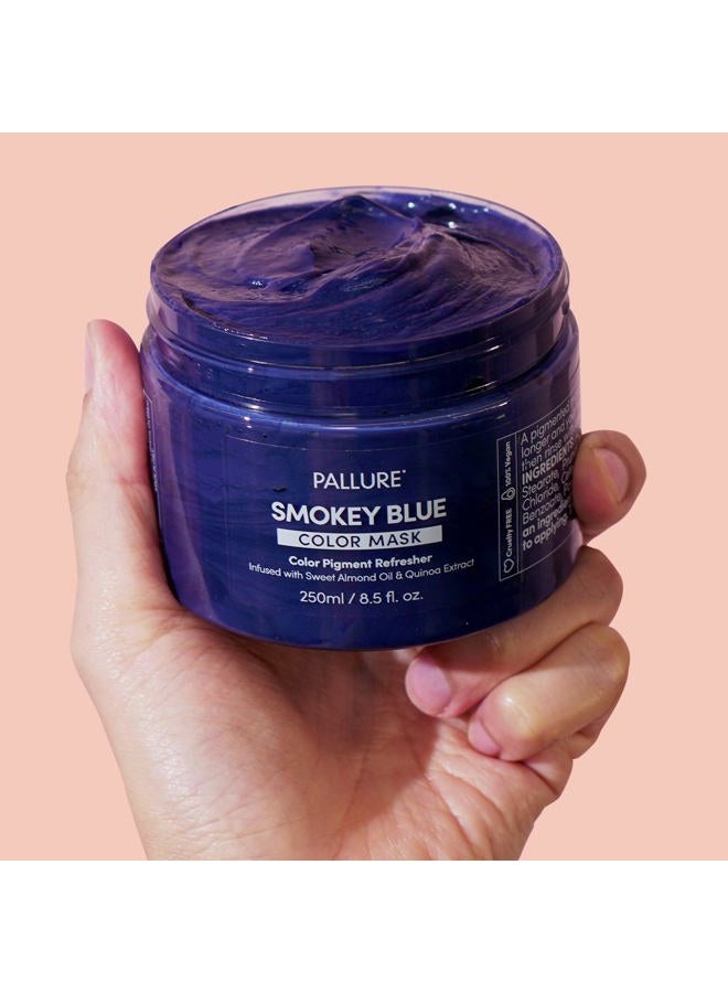 Pallure Color Pigment Refresher Mask, Semi Permanent Hair Color Depositing Conditioner, 8.5 Oz Smokey Blue  - Image 2