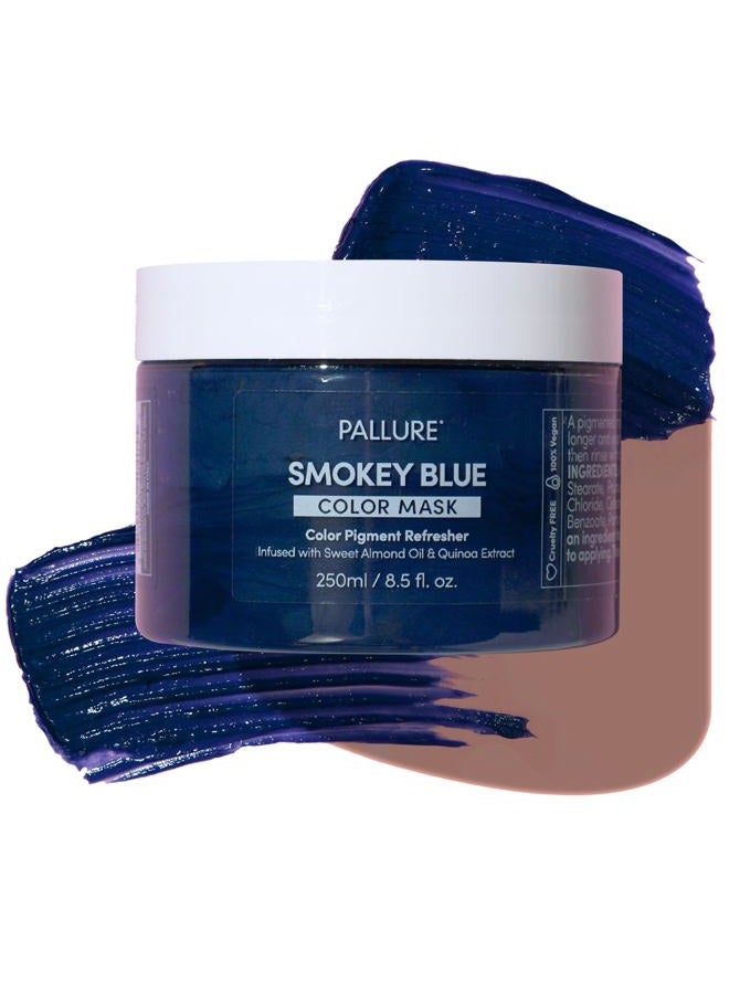 Pallure Color Pigment Refresher Mask, Semi Permanent Hair Color Depositing Conditioner, 8.5 Oz Smokey Blue  - Image 1