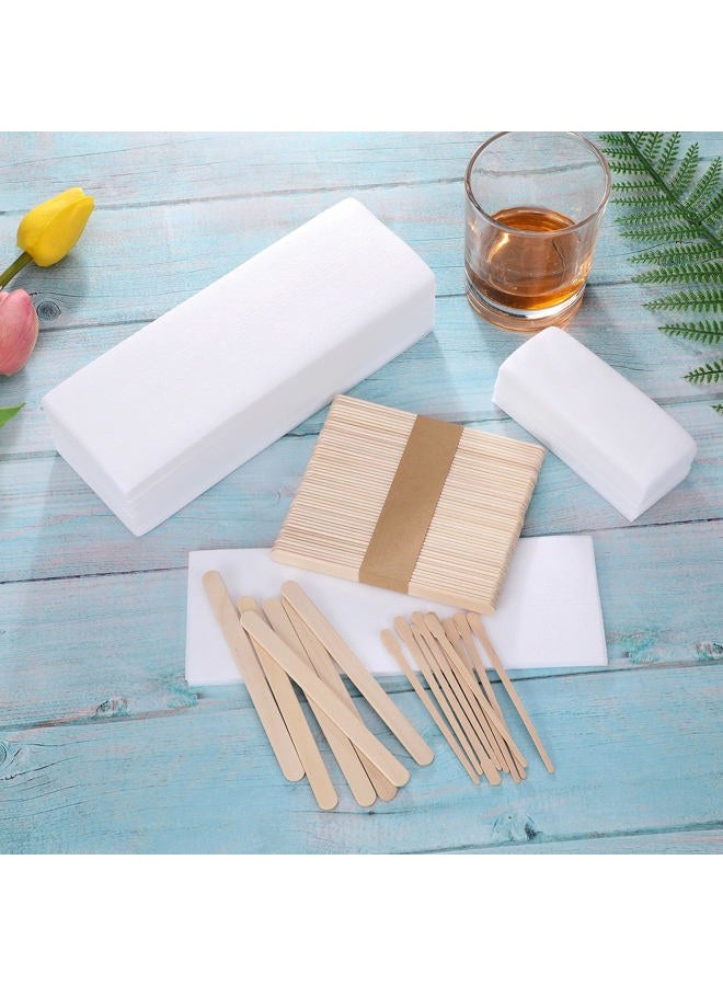 Yaomiao Wax Strips Kit, 250 Pieces Includes Waxing Strips and Smooth Wax Applicator Sticks for Women Men Body Skin Hair Removal (White) - Image 4