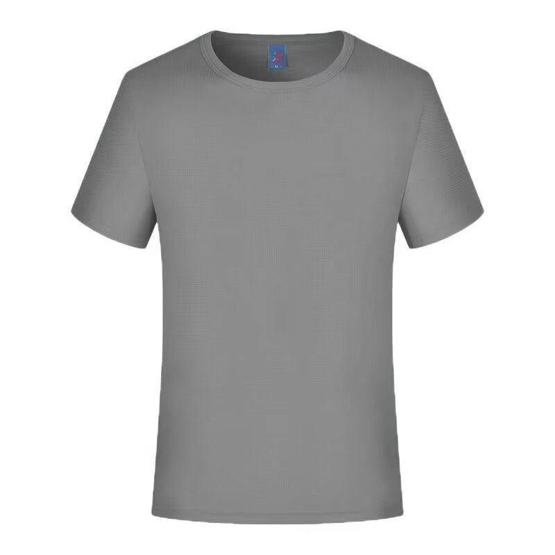 Niche Simple Quick-Drying Round Neck Men'S Short-Sleeved T-Shirt Summer 2025 Solid Color T-Shirt Loose Round Neck Casual Tight T-Shirt - Image 1
