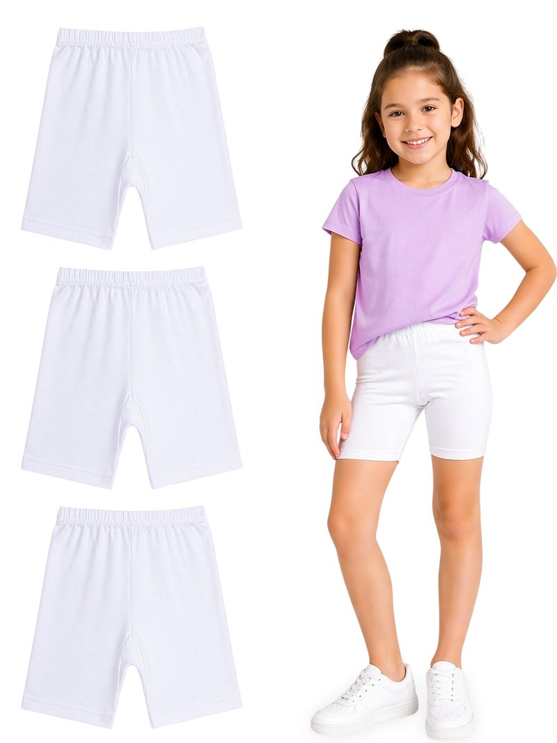 BODYCARE Girls Solid Shorty | 100% Cotton Stylish, Comfortable & Durable Shorts for Girls | Pack of 3… (Color & Print May Vary) White - Image 1