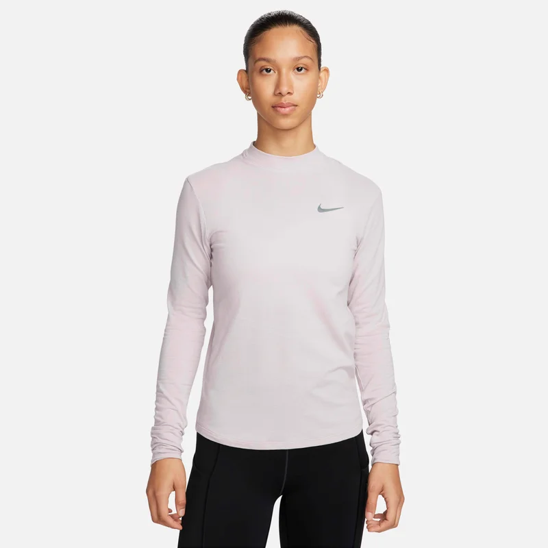 Nike Ivory Women's Swift Dri-FIT Mock-Neck Long-Sleeve Running Top for Women | Best Price UAE